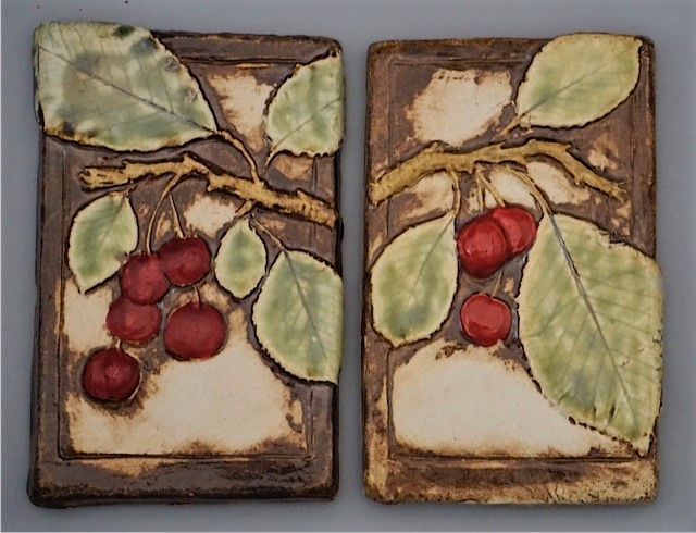 Cherry Tile Set, Dimensions: 4.50" x 7" x 1" Each - Crockett Tiles